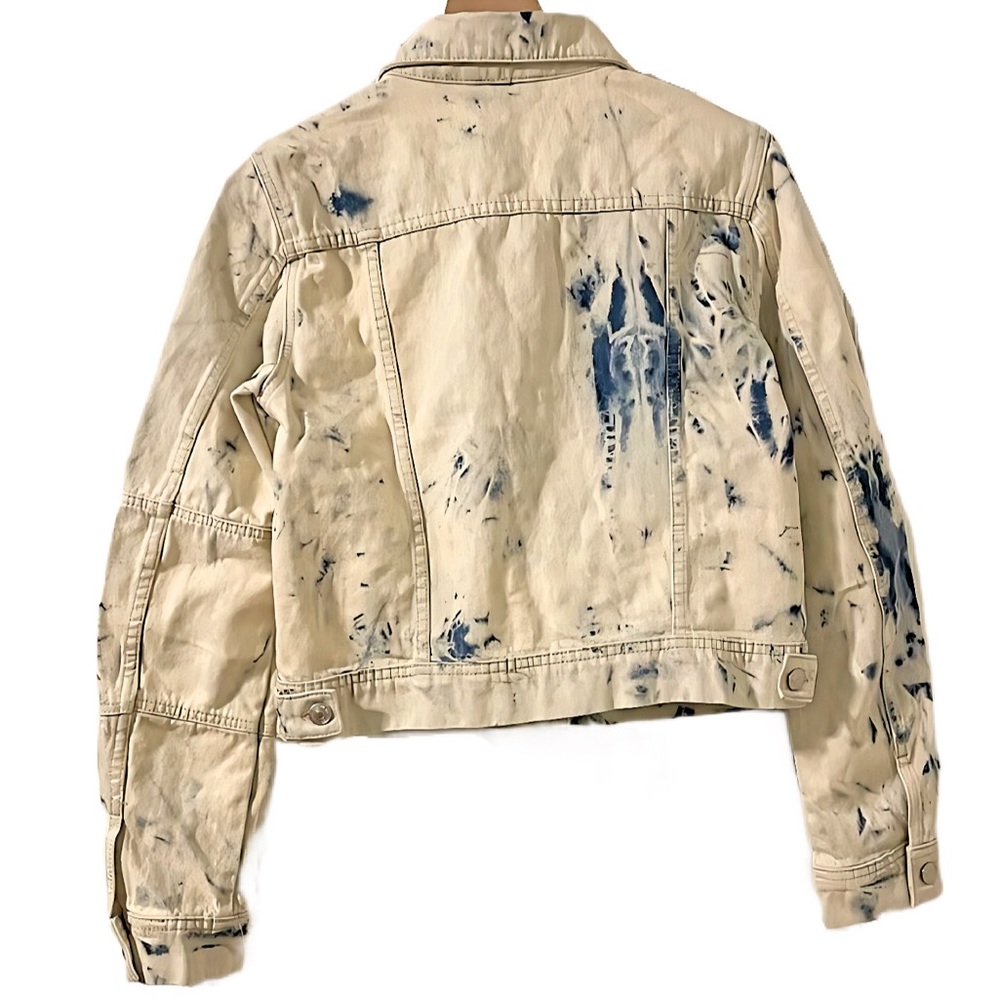 NEW Free People Rumors Denim Jacket in Jones Tie Dye Blue - size S - Picture 6 of 8